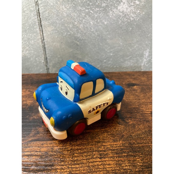 Battat Other - Vintage Battat Police Car Toy Blue White Safety Squeezable Vehicle H57700-03